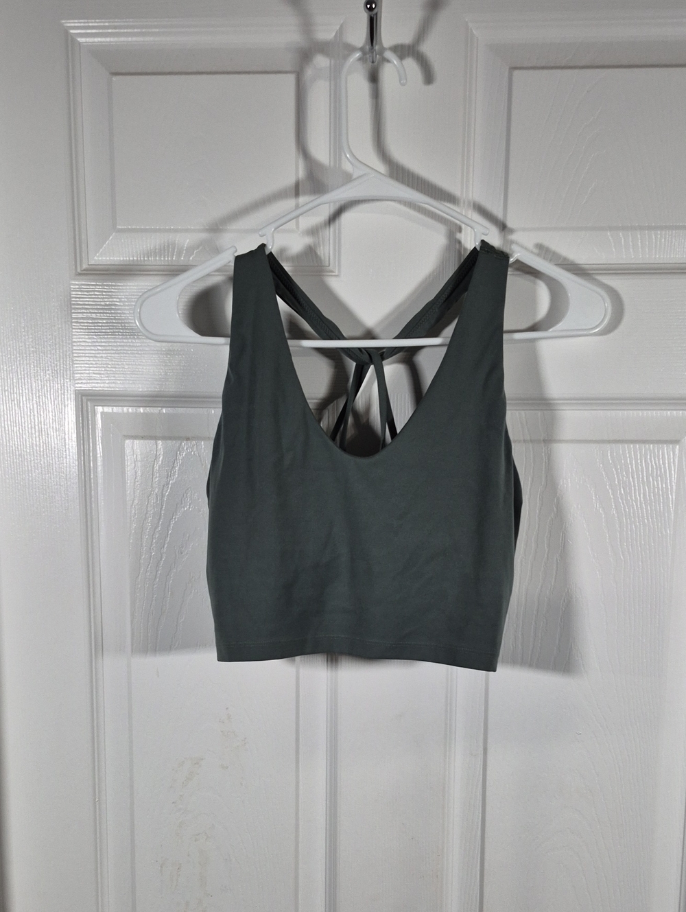 Women's Strappy Scoop-Back Crop Bralette - Dark Green